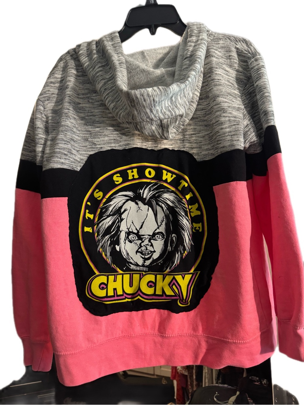 Upcycled Chucky Child’s Play Colorblock Hoodie